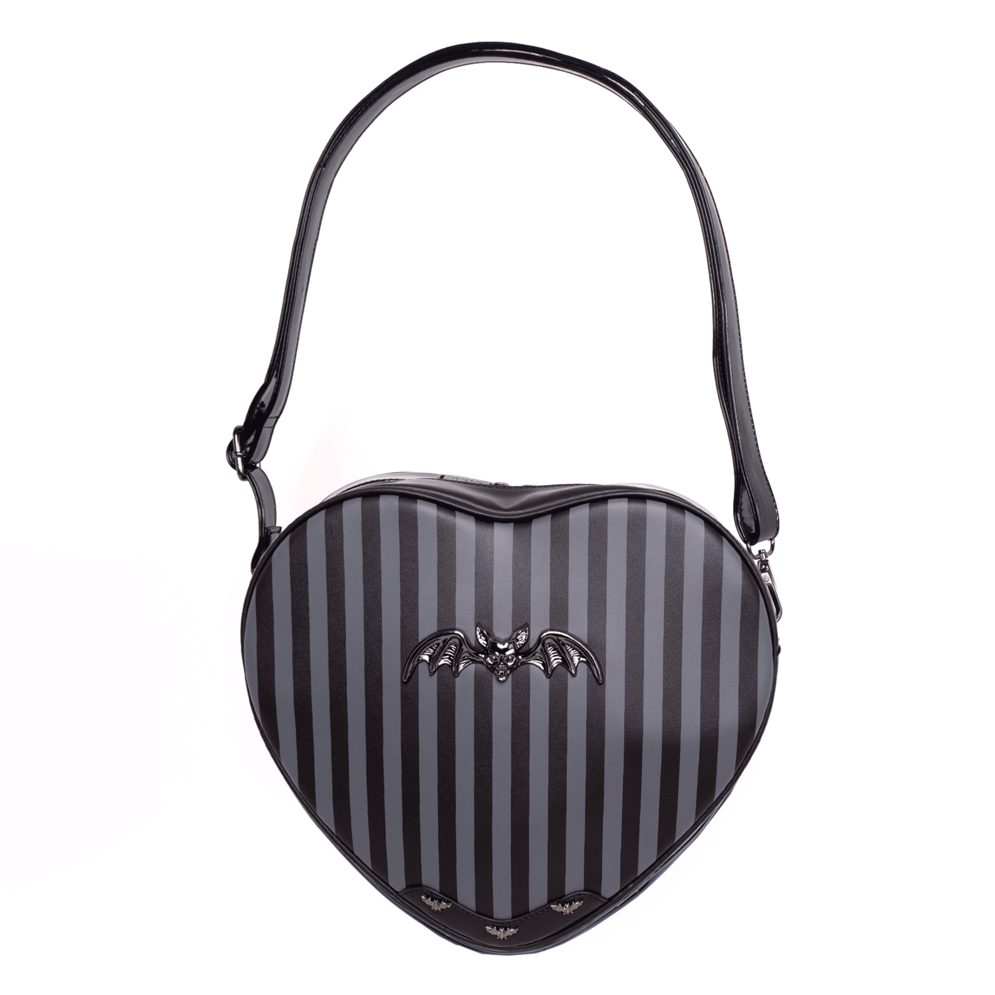 Pinstripe Heart Shoulder Bag - Rock Rebel